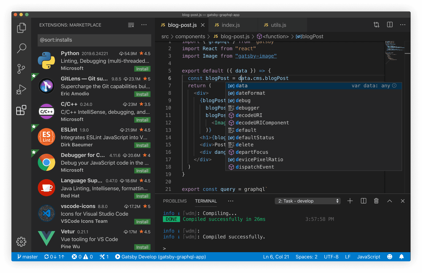 Visual Studio Code 截图 1